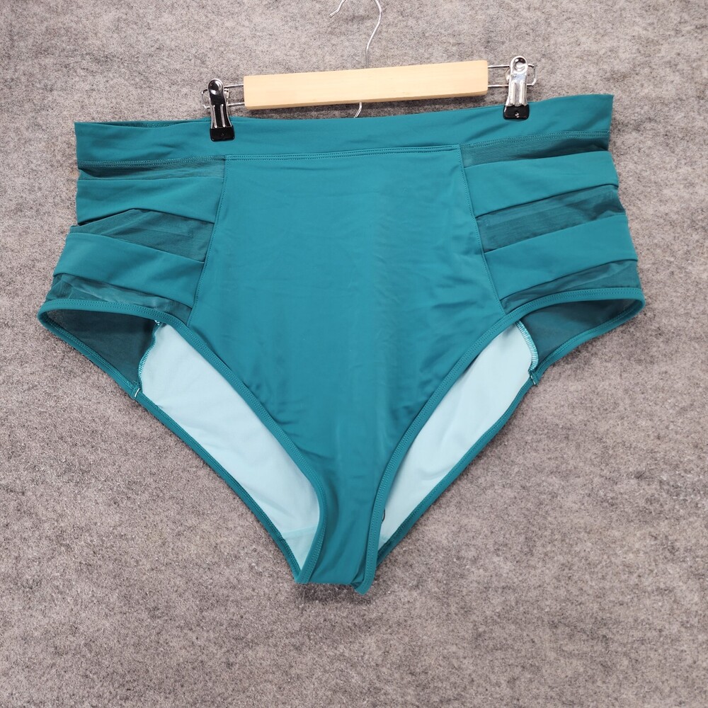 Adore Me Bikini Bottom Womens 4X Green High Waist